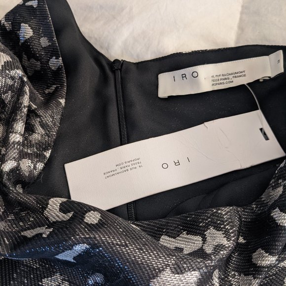 IRIO (NWT) Black And Silver Myriad One-Shoulder Dress - Picture 3 of 11